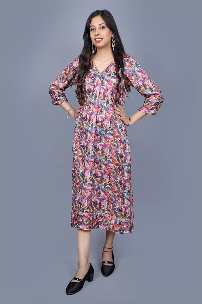 Satin Digital print dress