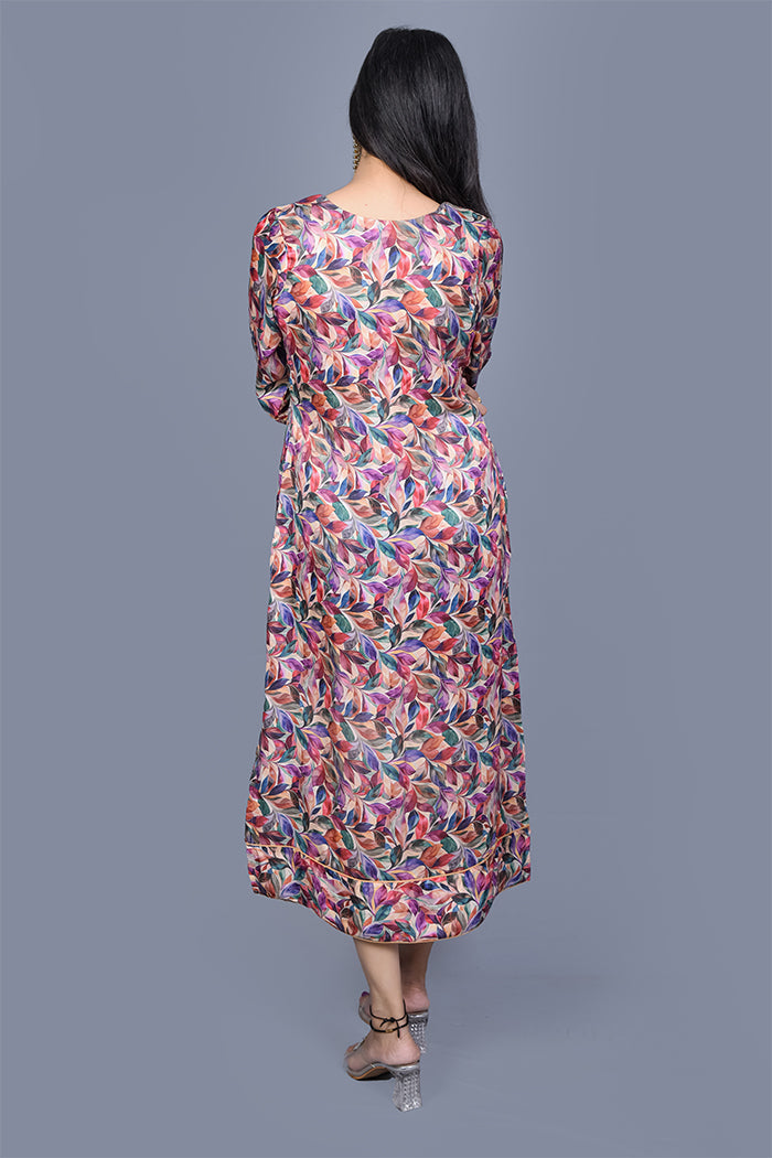Satin Digital print dress