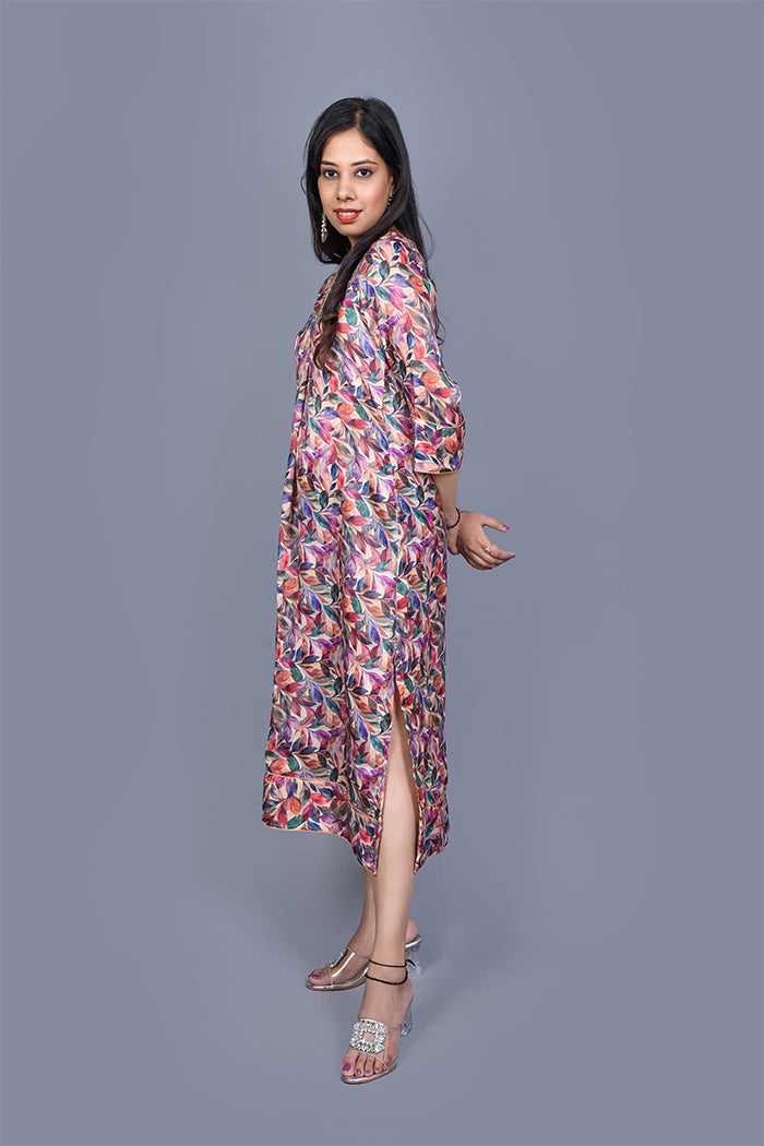 Satin Digital print dress