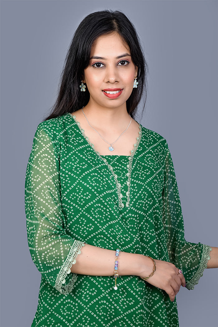 Green kurti set
