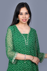Green kurti set
