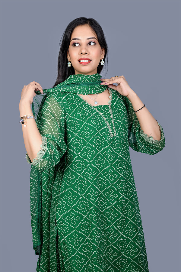 Green kurti set