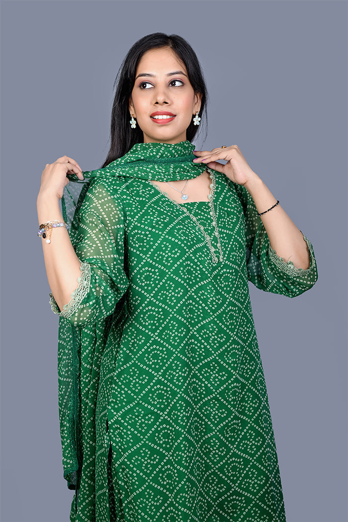 Green kurti set