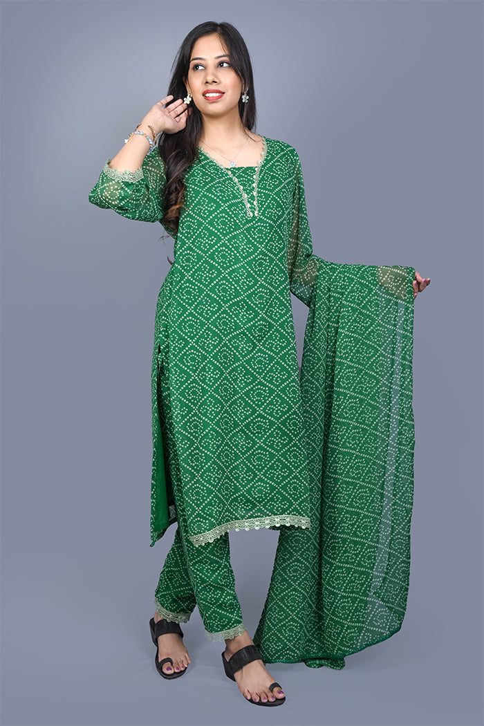 Green kurti set