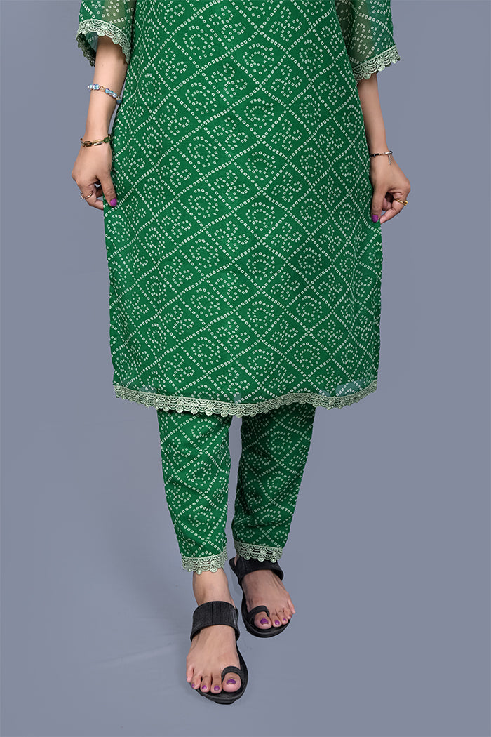 Green kurti set