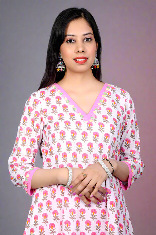 A line  cotton kurti set
