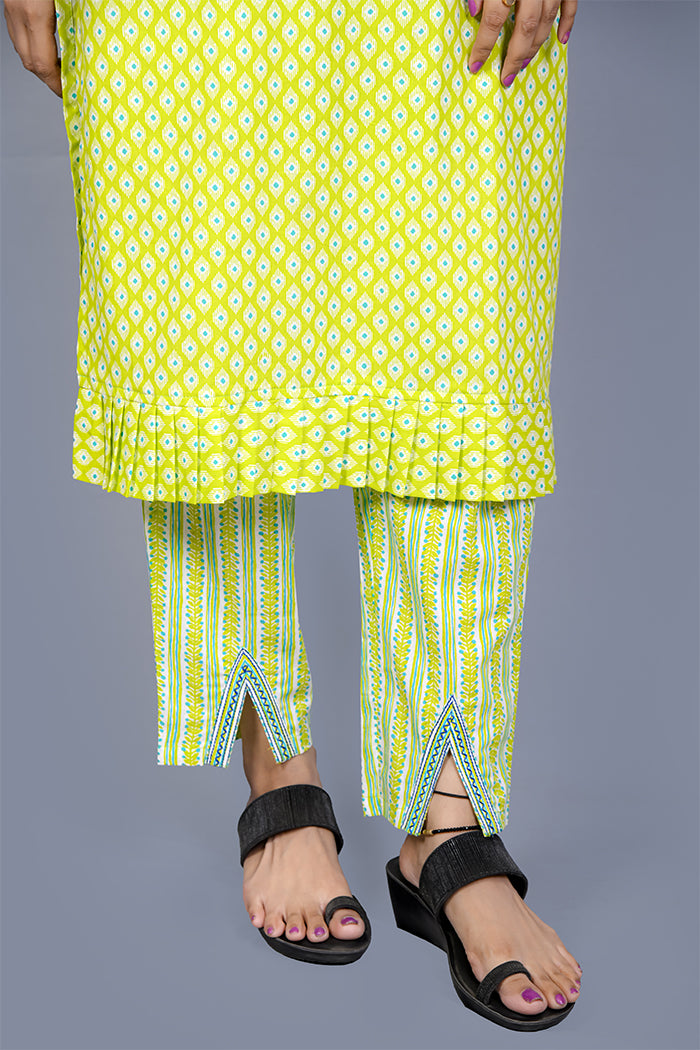 Cotton sleeveless kurti with bottom
