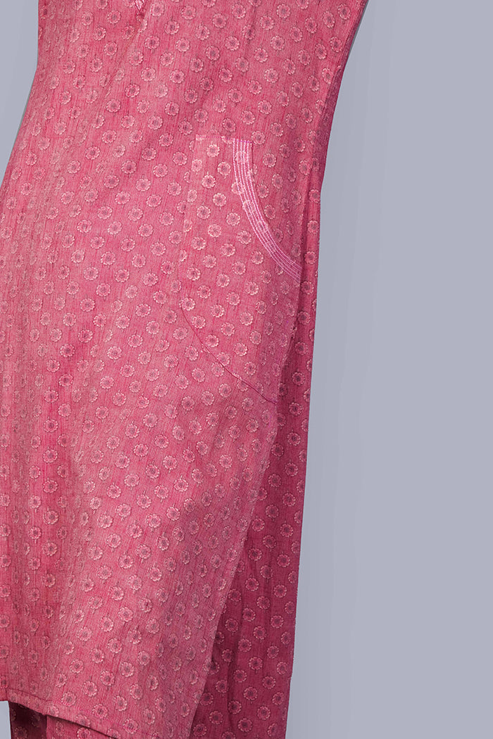 Anti wrinkle peach kurta set