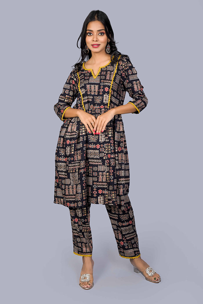 Navy blue anti wrinkle  co ord set