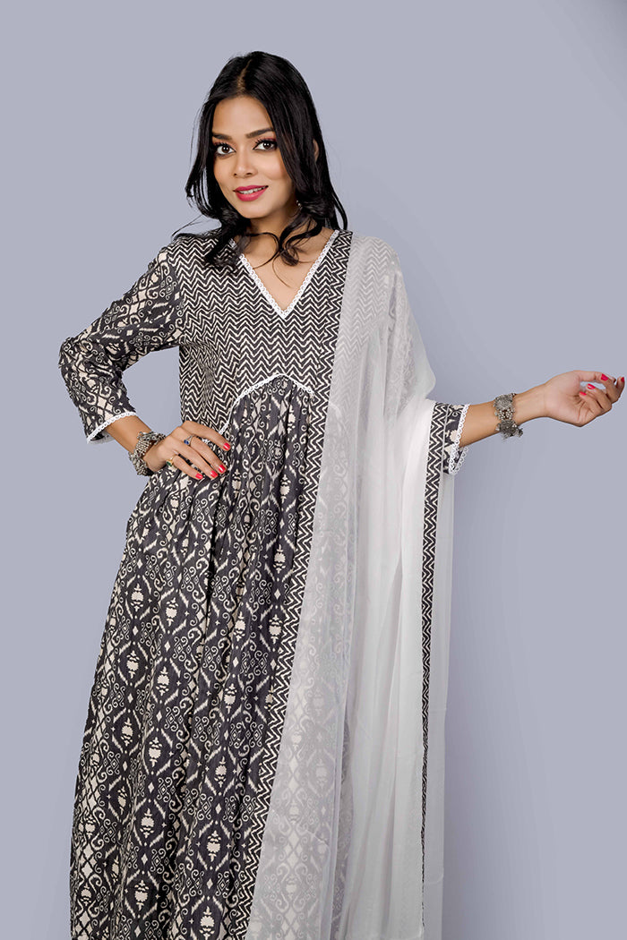 Cotton A line kurti set