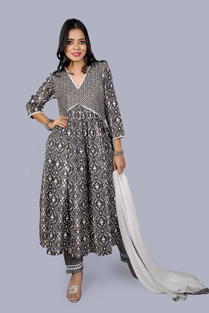 Cotton A line kurti set