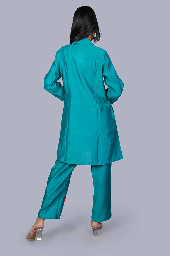 Silk  Patch work Co ord set