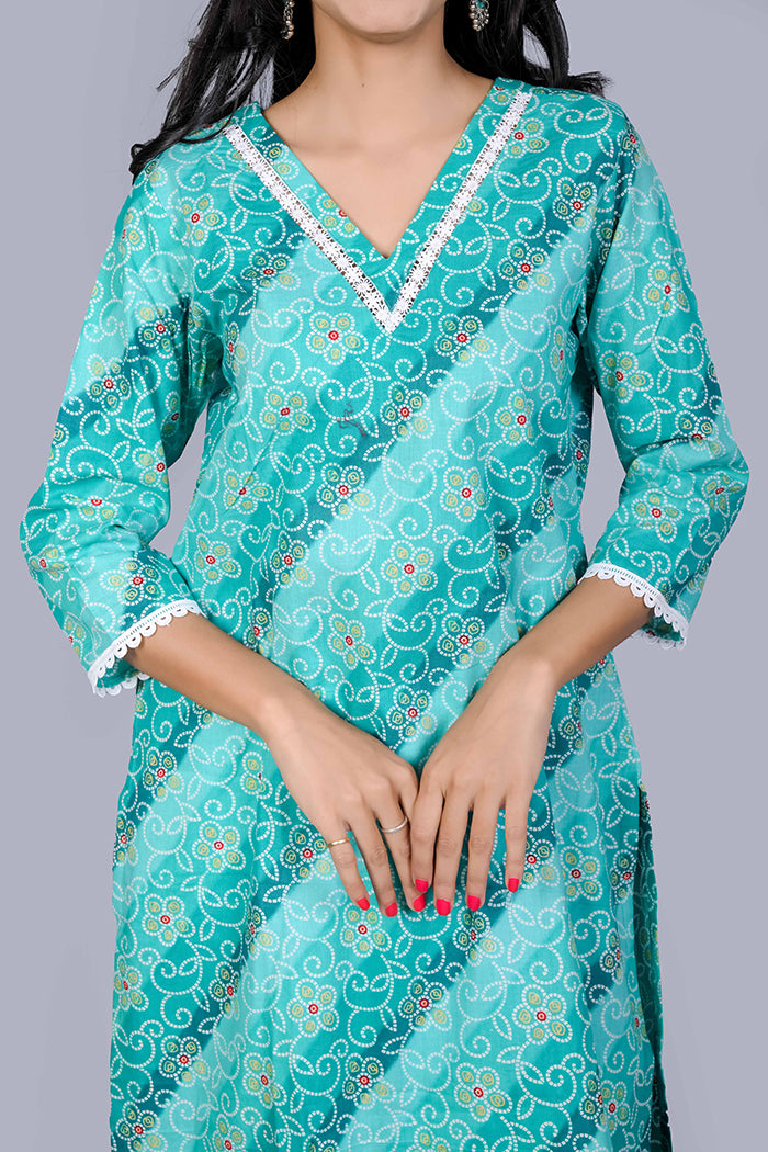 Bandhani print kurta