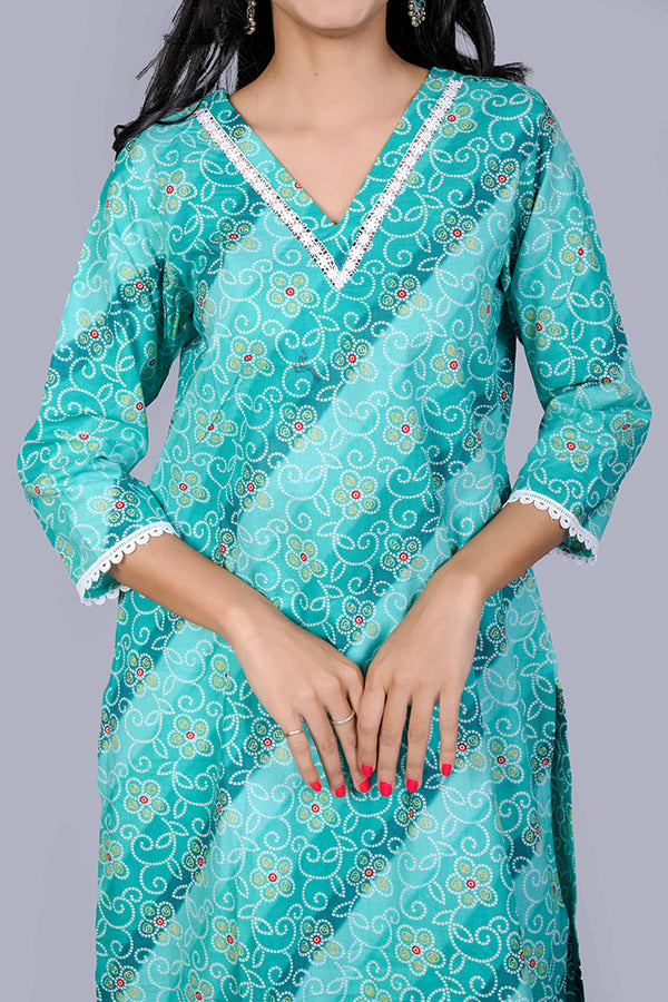 Bandhani print kurta