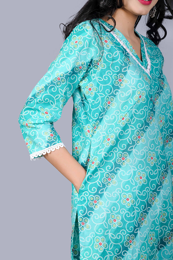 Bandhani print kurta