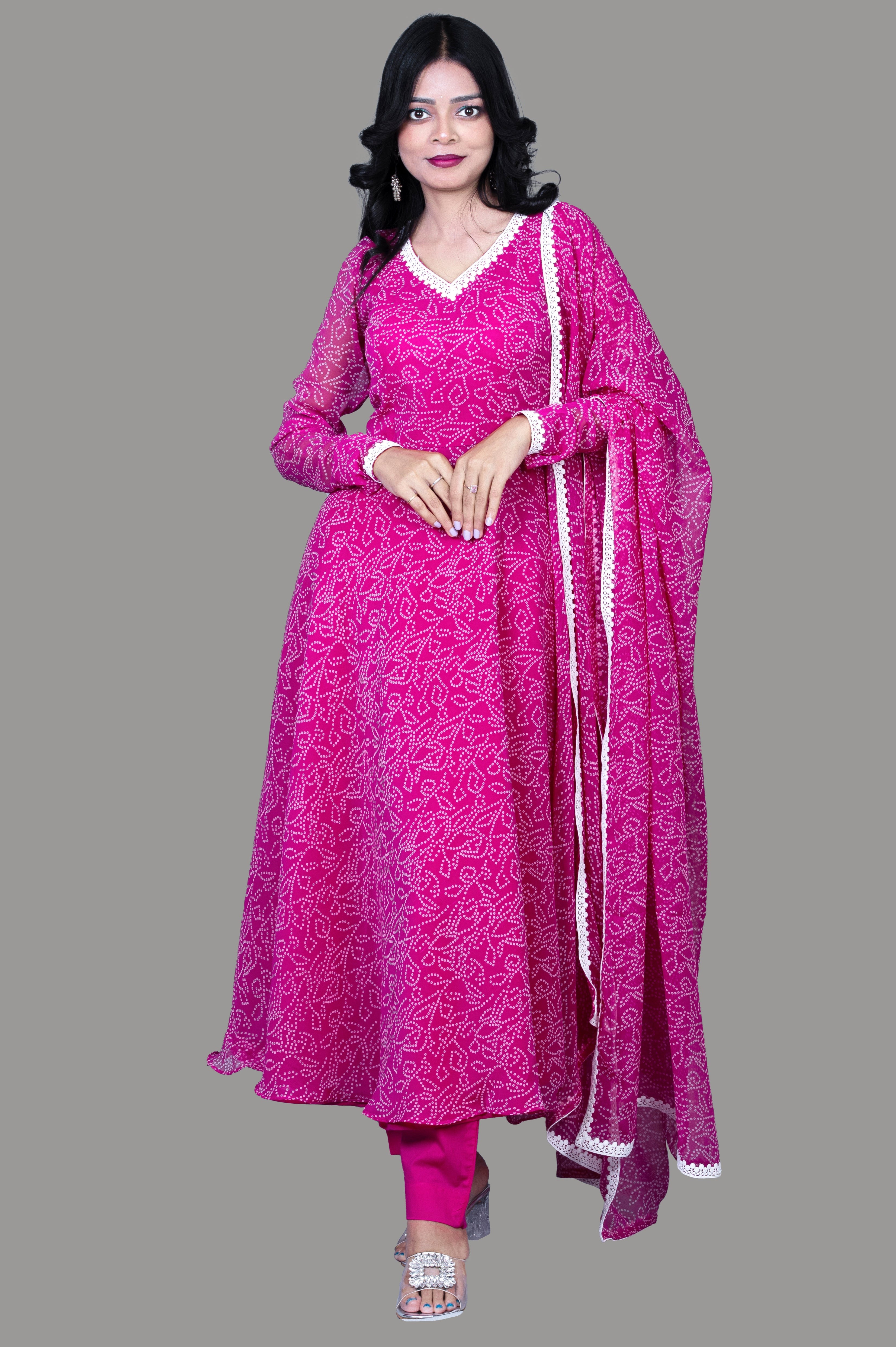 Pink Anarkali set