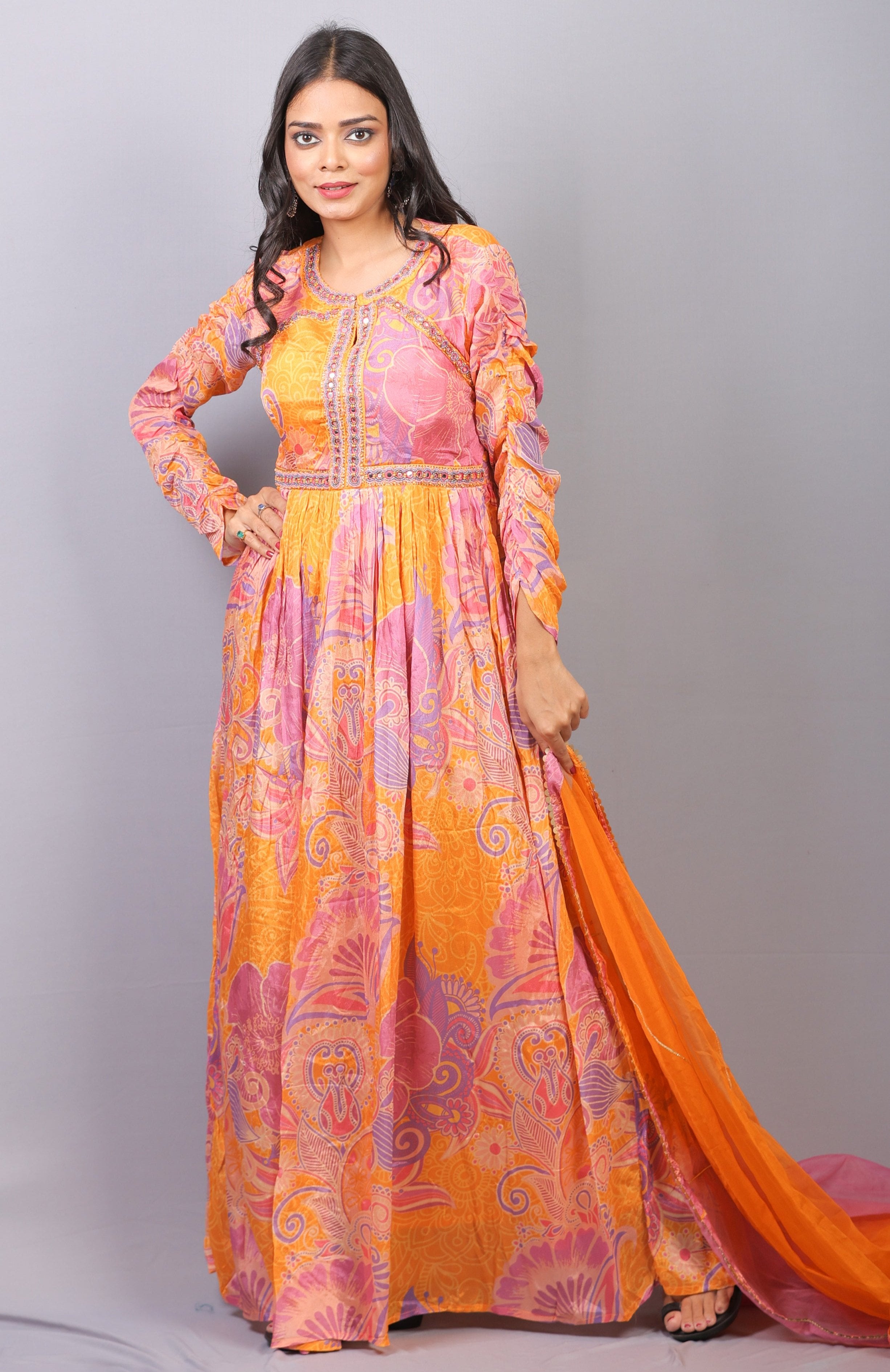 Mishy Premium Anarkali chiffon embroidery set