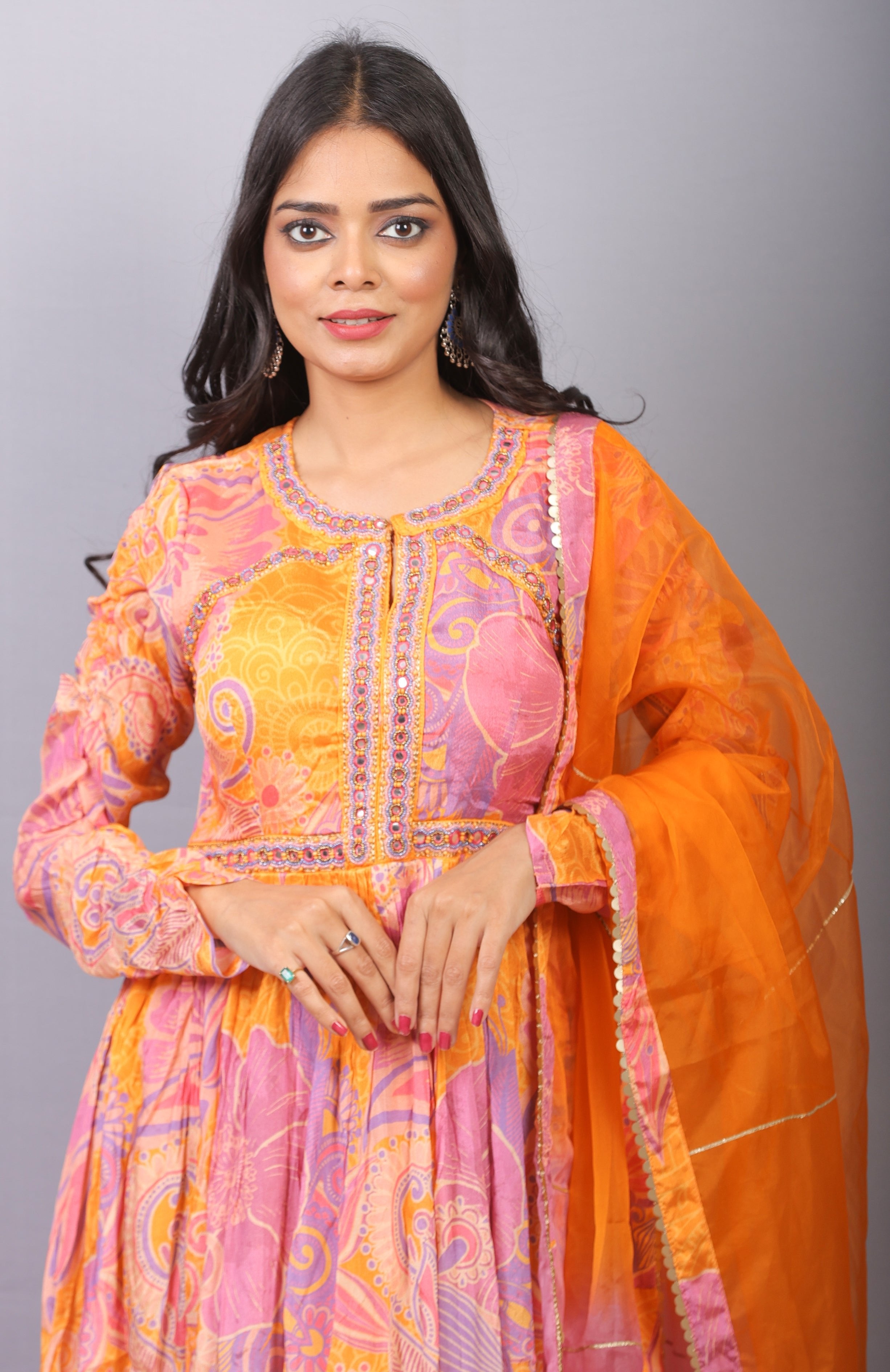 Mishy Premium Anarkali chiffon embroidery set