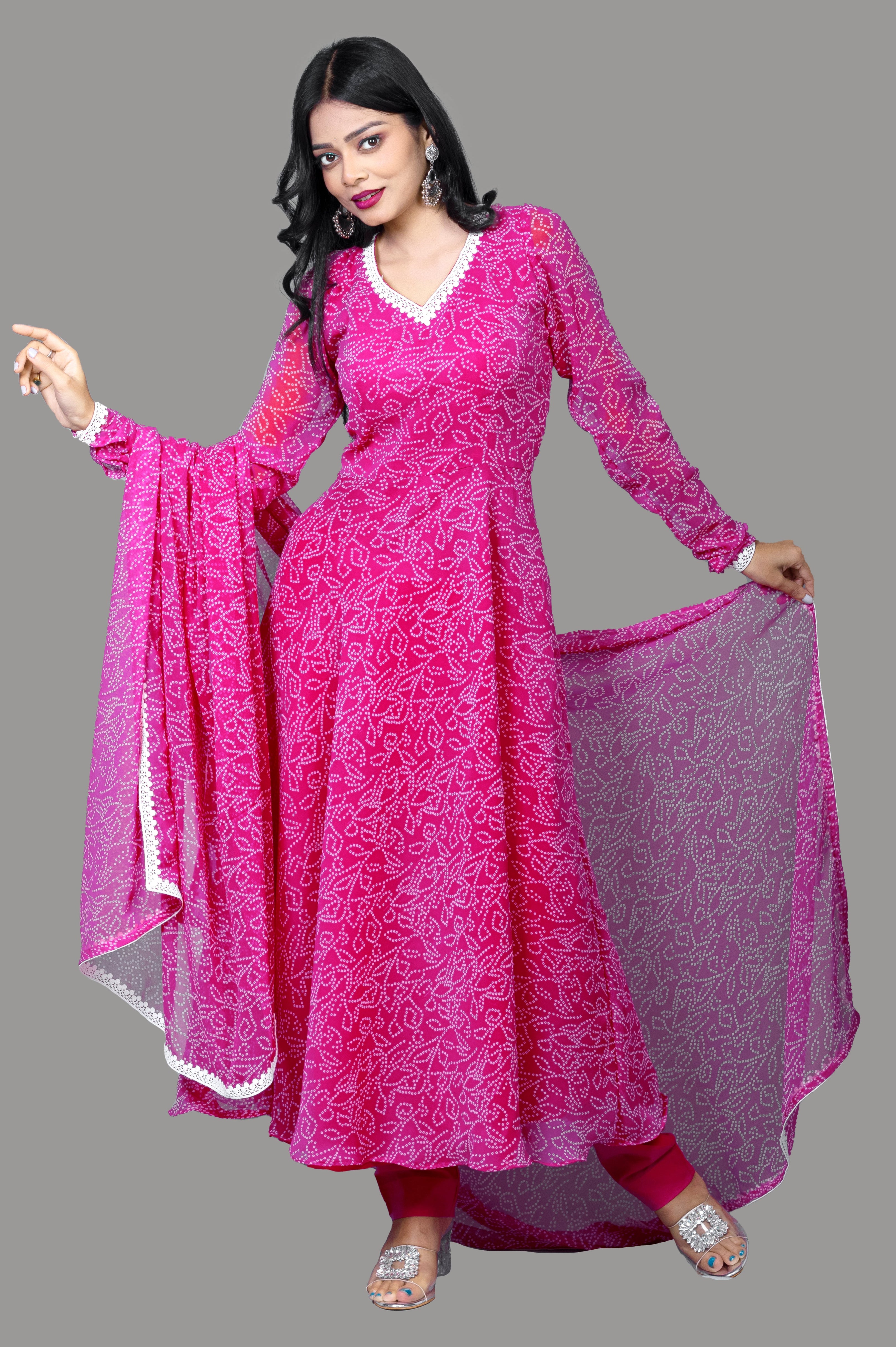 Pink Anarkali set