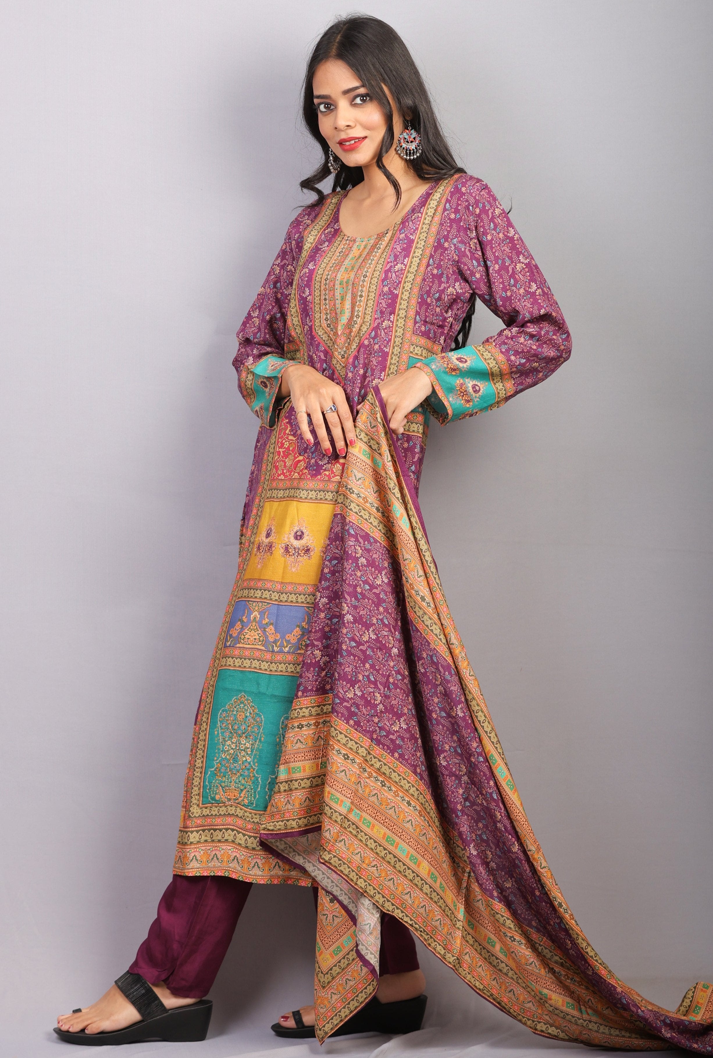Mishy PURPLE kurti set with PREMIUM PRINT