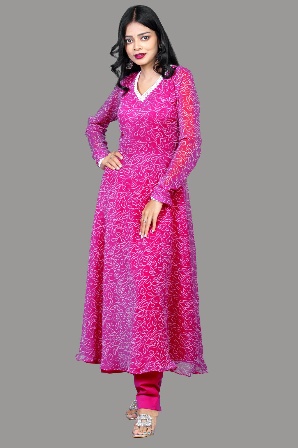 Pink Anarkali set