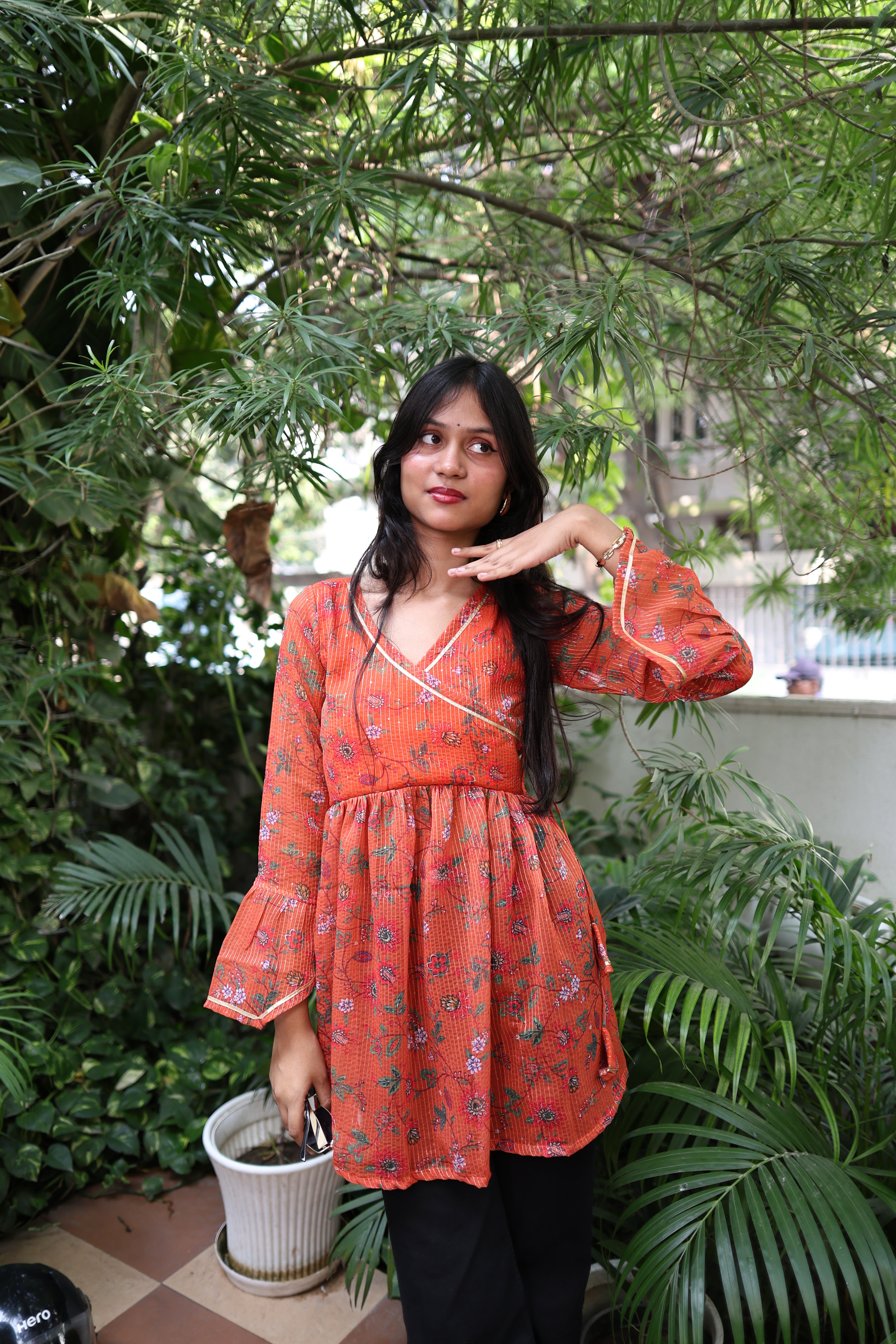 Orange georgette Top