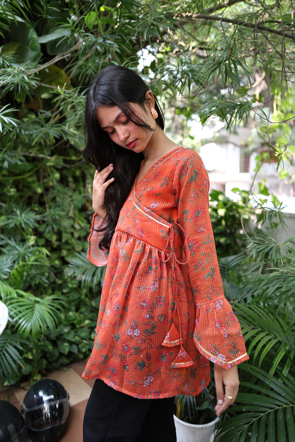 Orange georgette Top