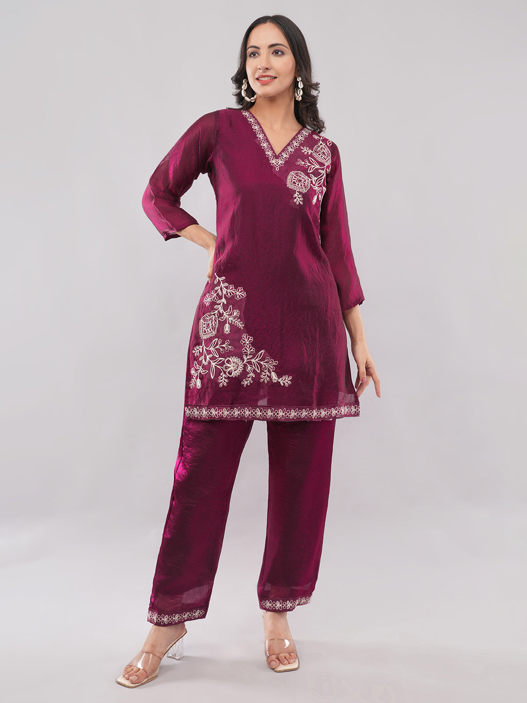Maroon fancy co ord set