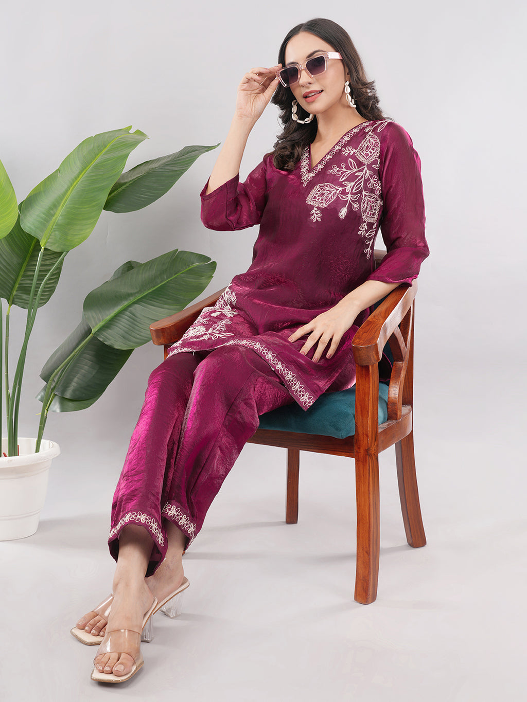 Maroon fancy co ord set