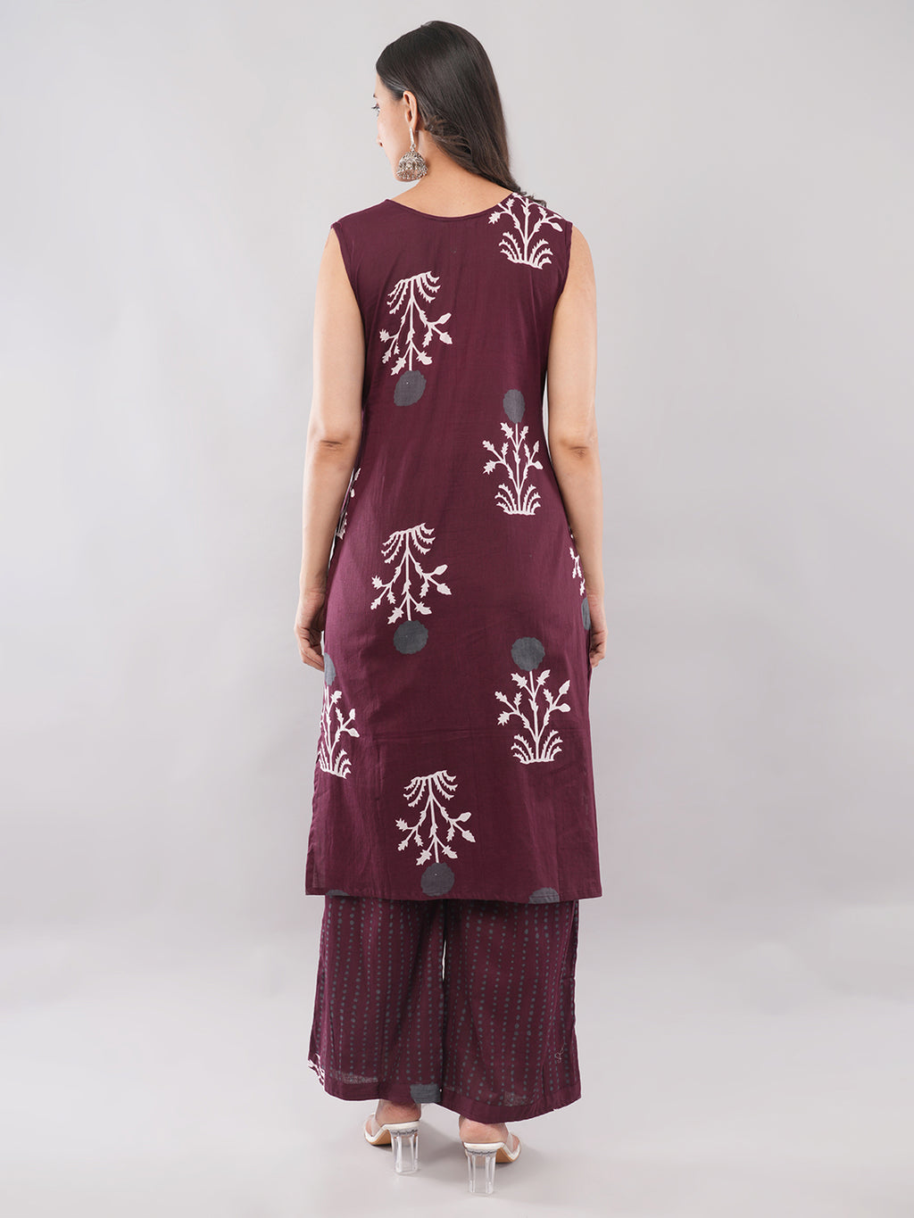Cotton sleeveless kurti set