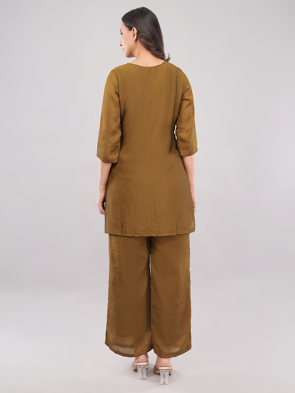 Bronze embroidered co ord set