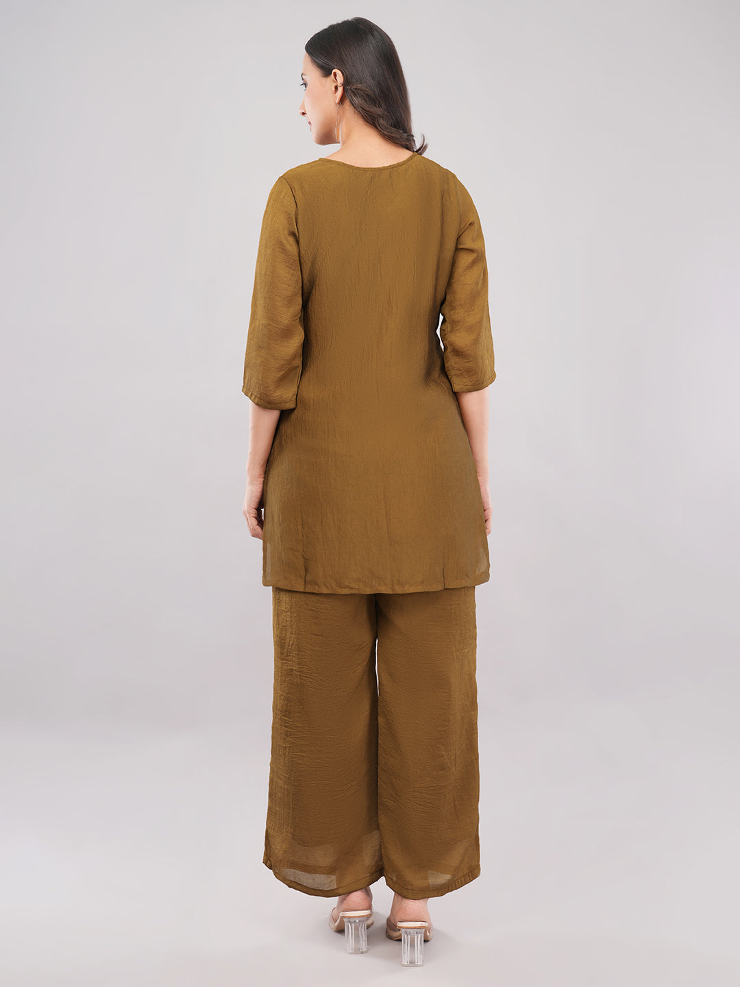 Bronze embroidered co ord set