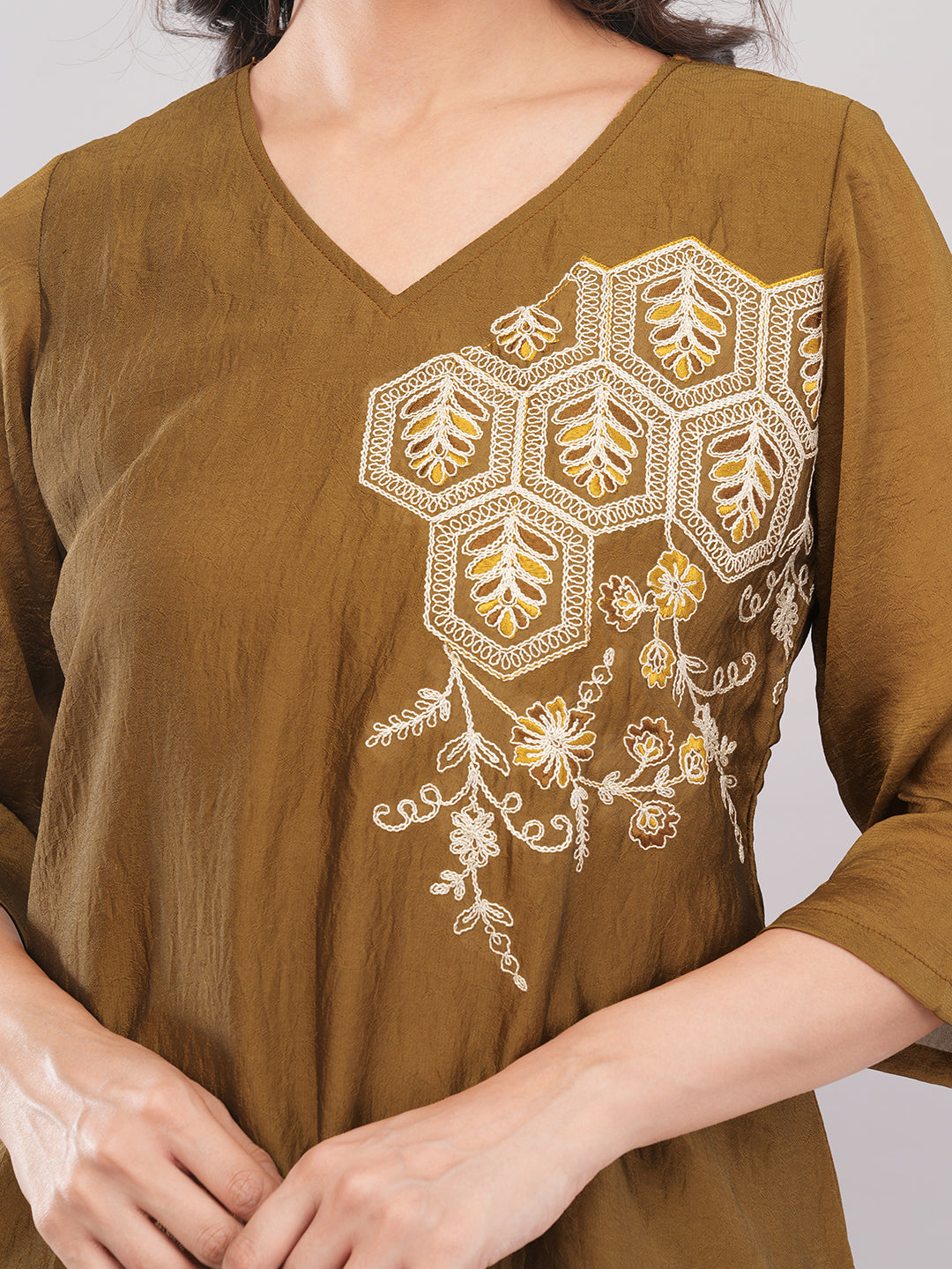 Bronze embroidered co ord set