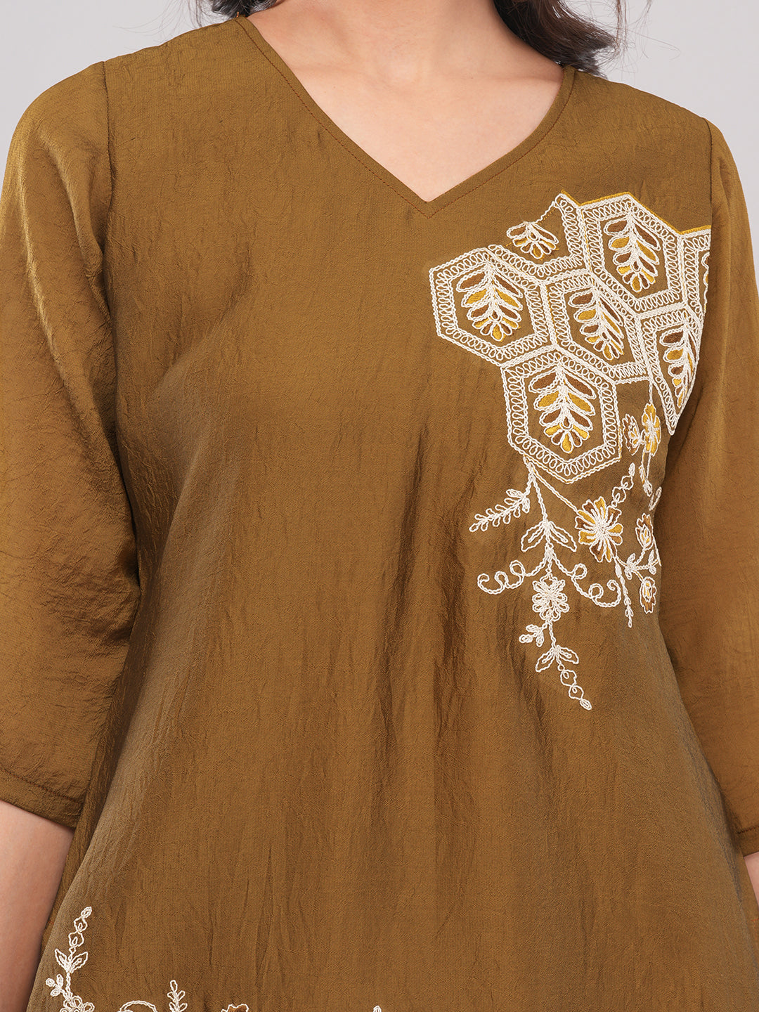 Bronze embroidered co ord set