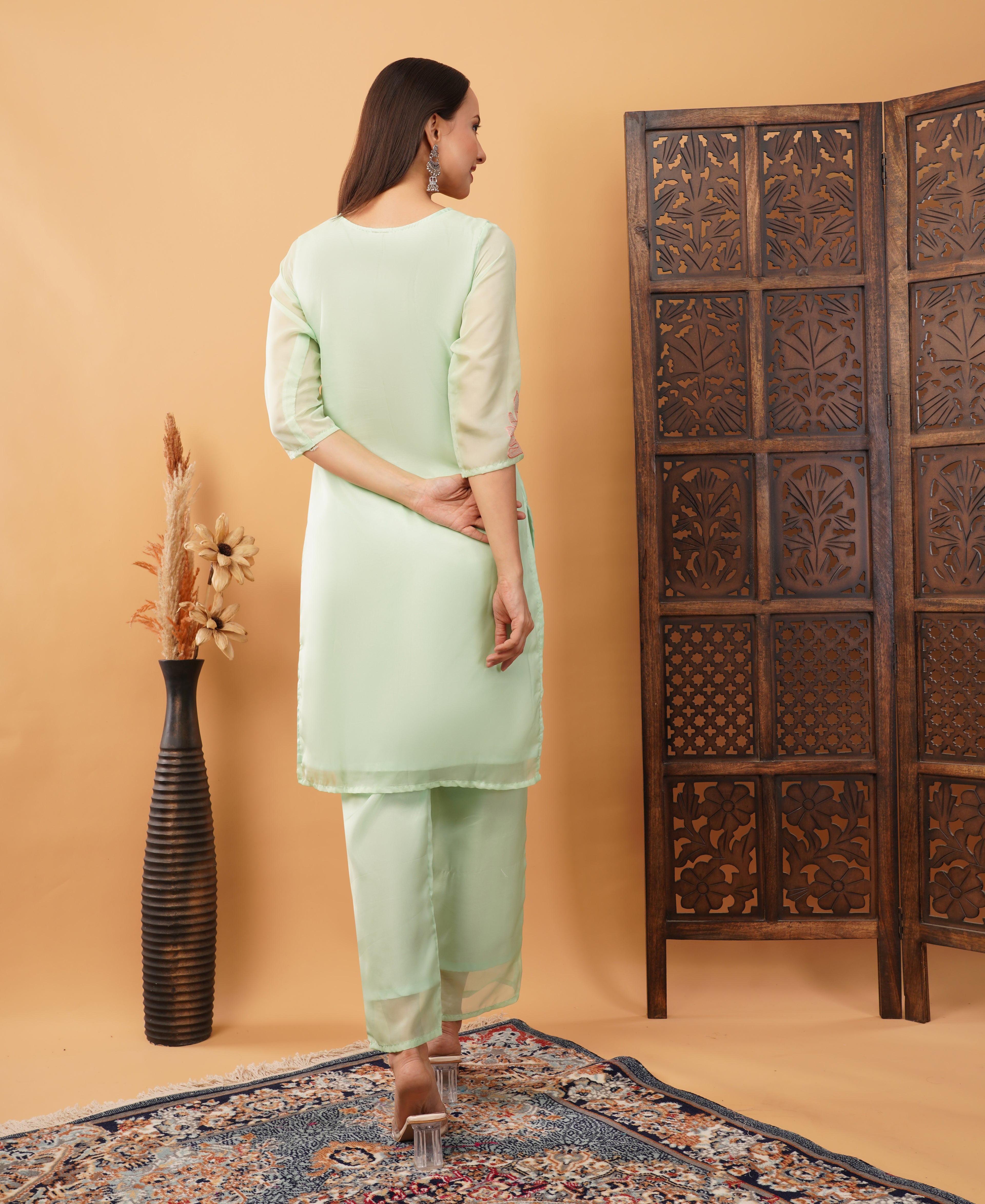Organza embroidery co ord set