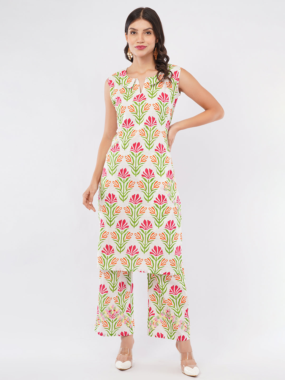 Sleeveless kurti trouser set