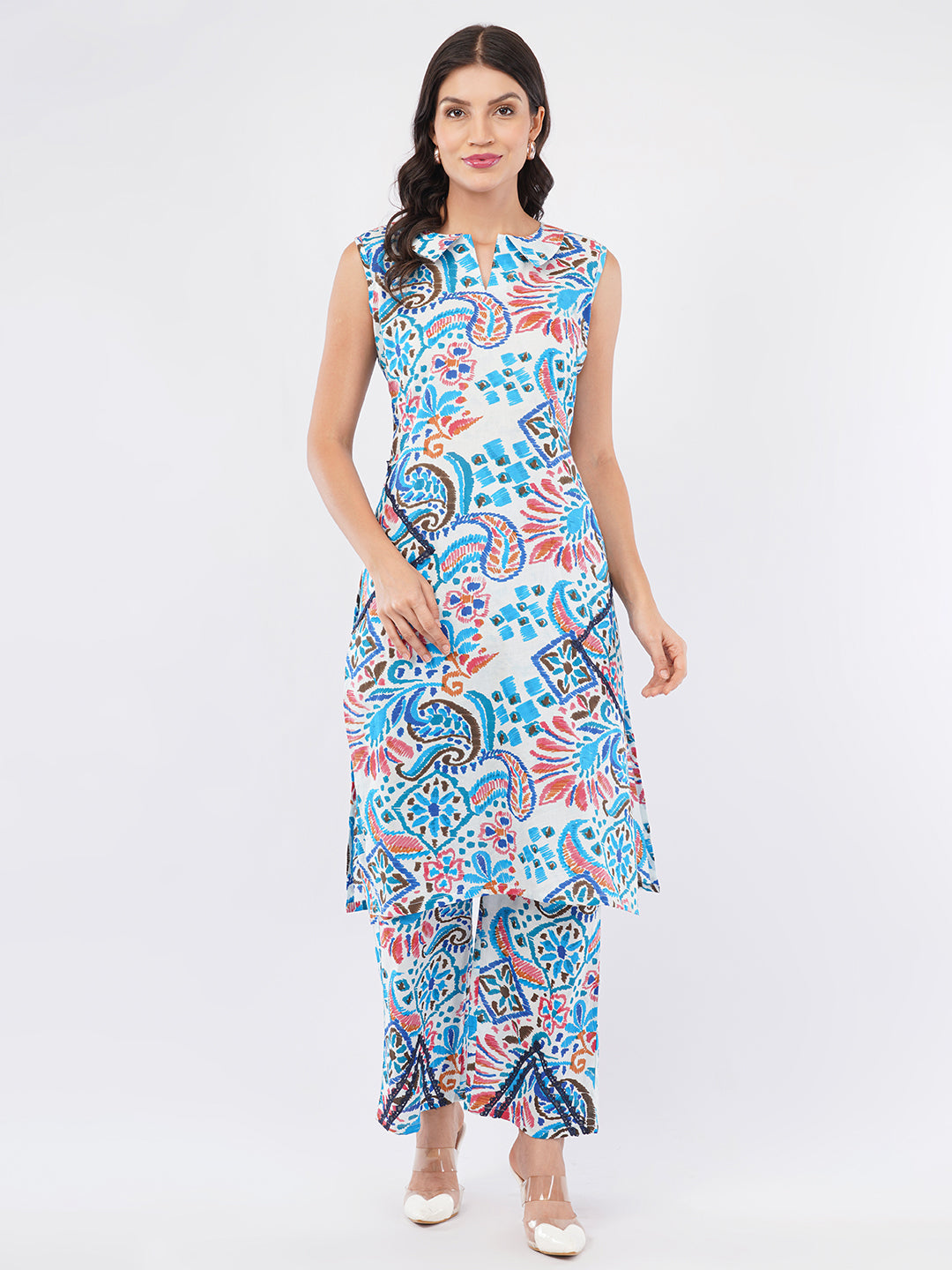Sleeveless Kurti trouser set