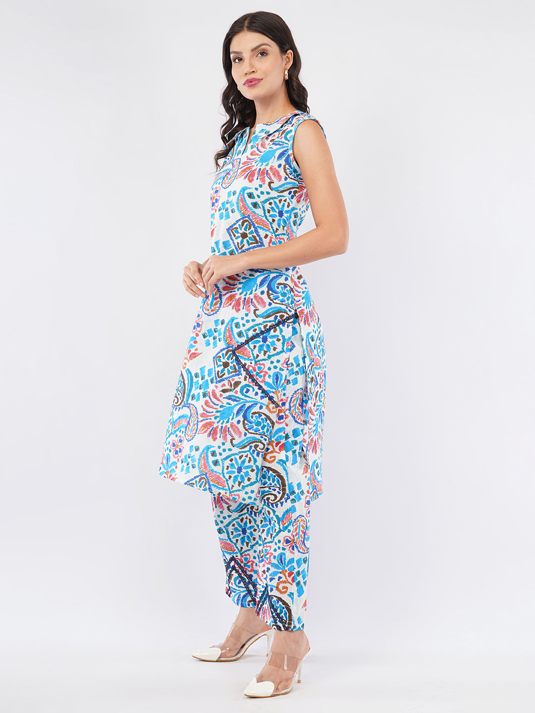 Sleeveless Kurti trouser set