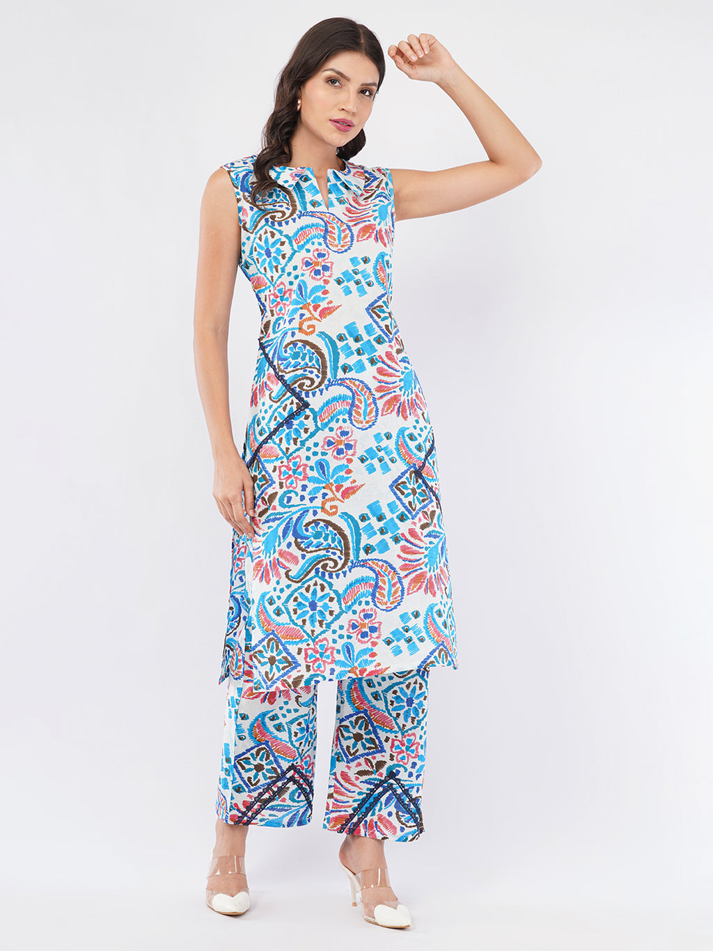 Sleeveless Kurti trouser set