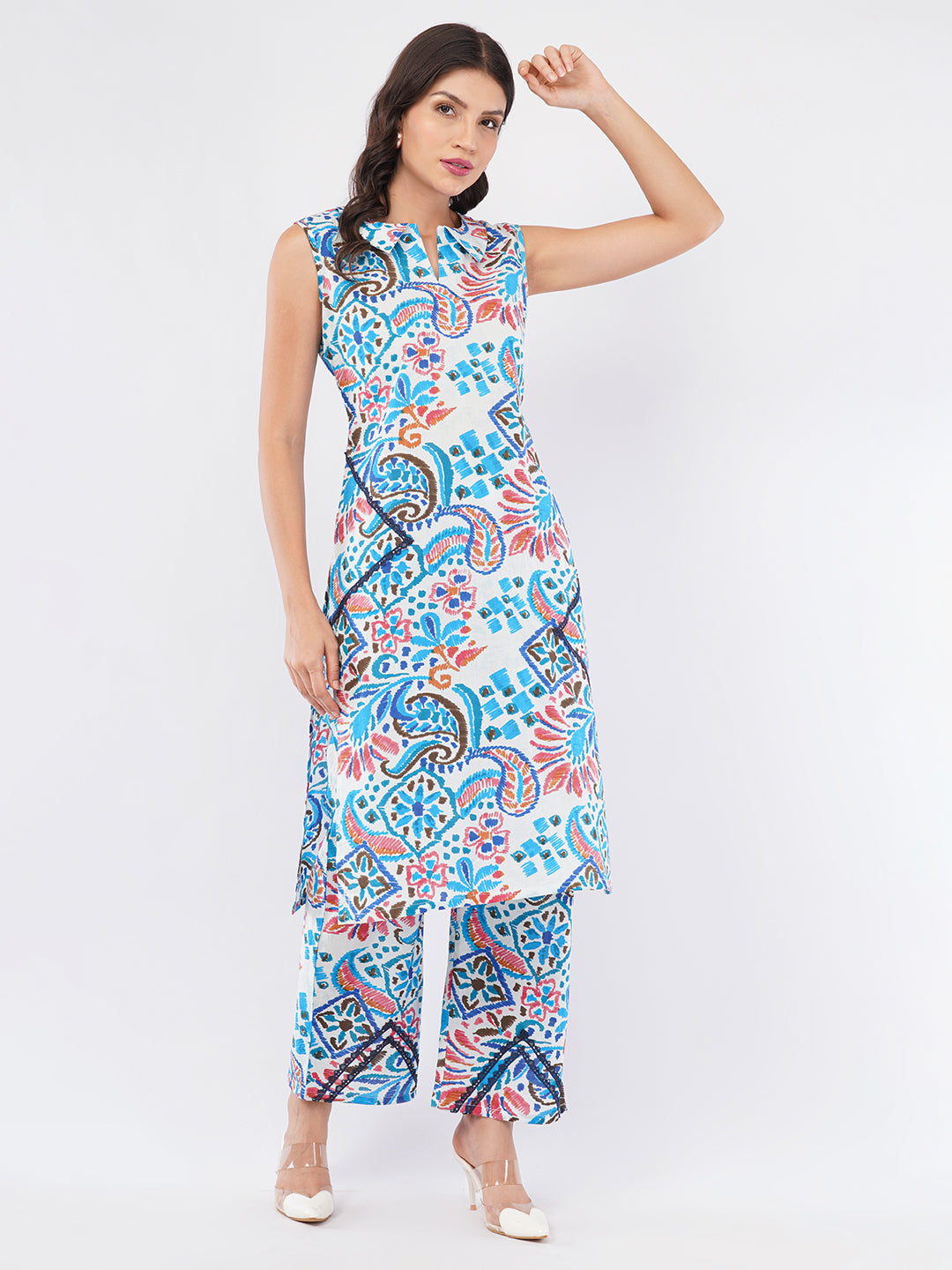 Sleeveless Kurti trouser set