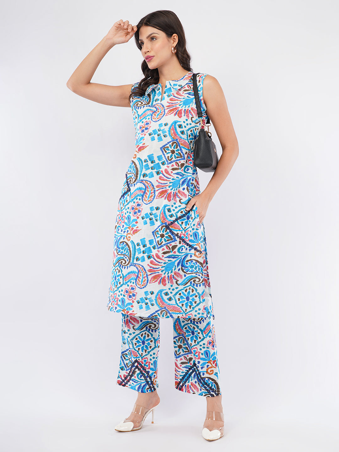 Sleeveless Kurti trouser set