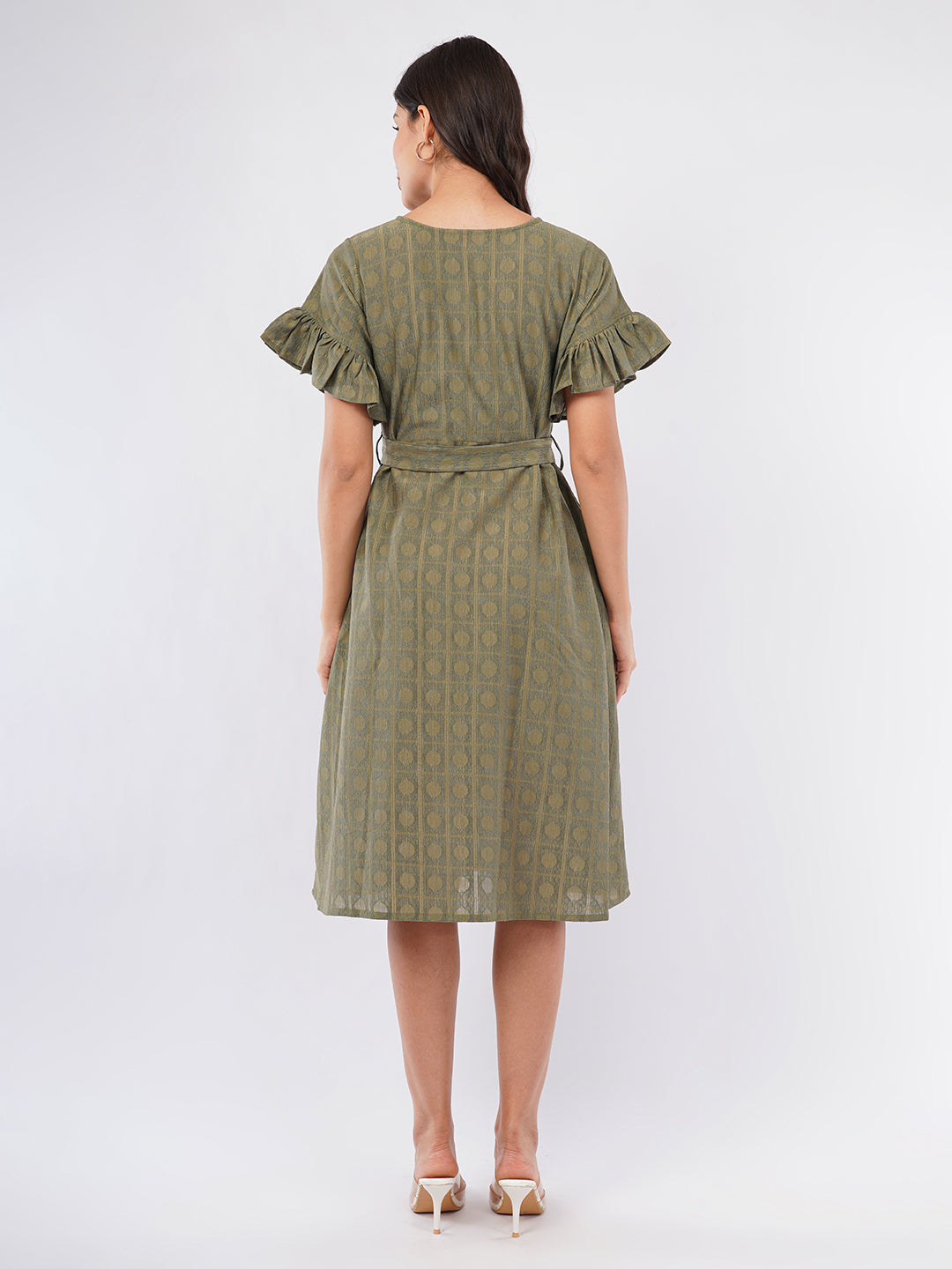 Olive green Midi dress
