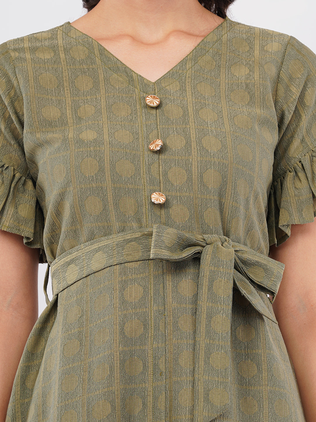 Olive green Midi dress