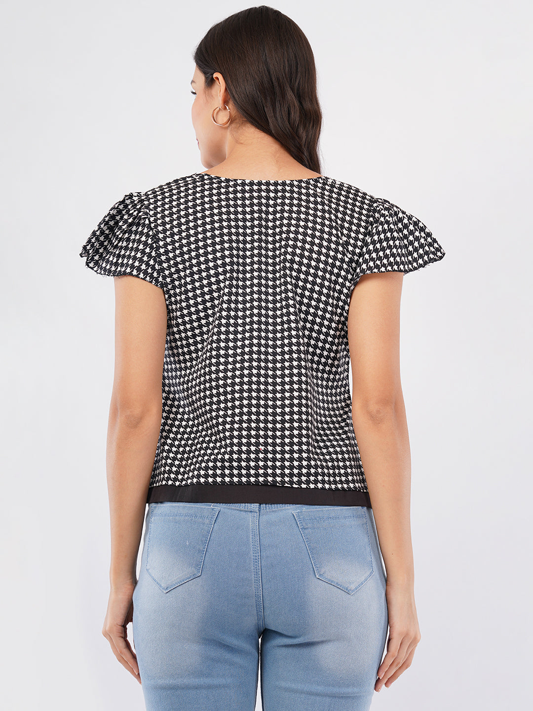 Chiffon Black white top