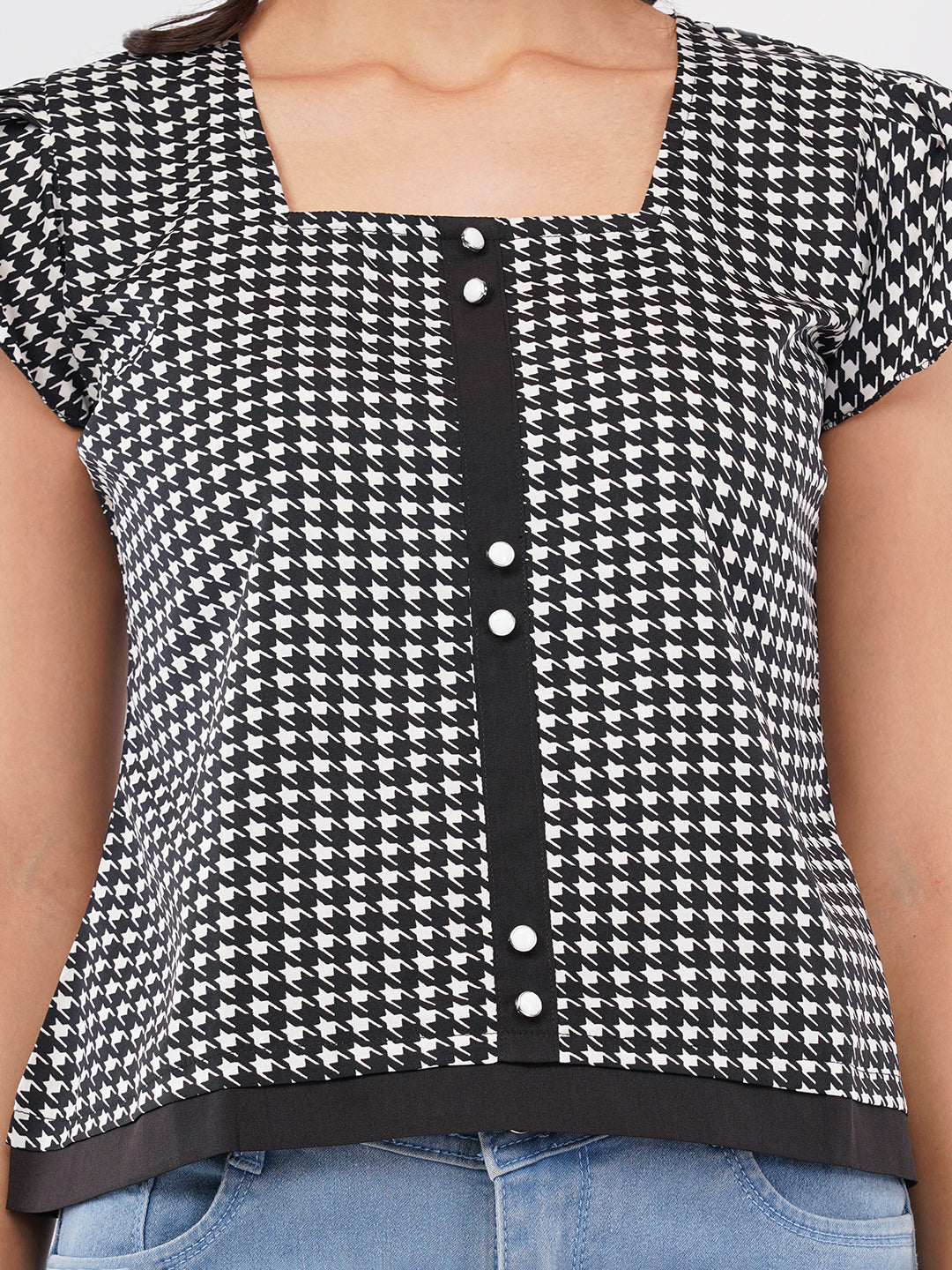 Chiffon Black white top