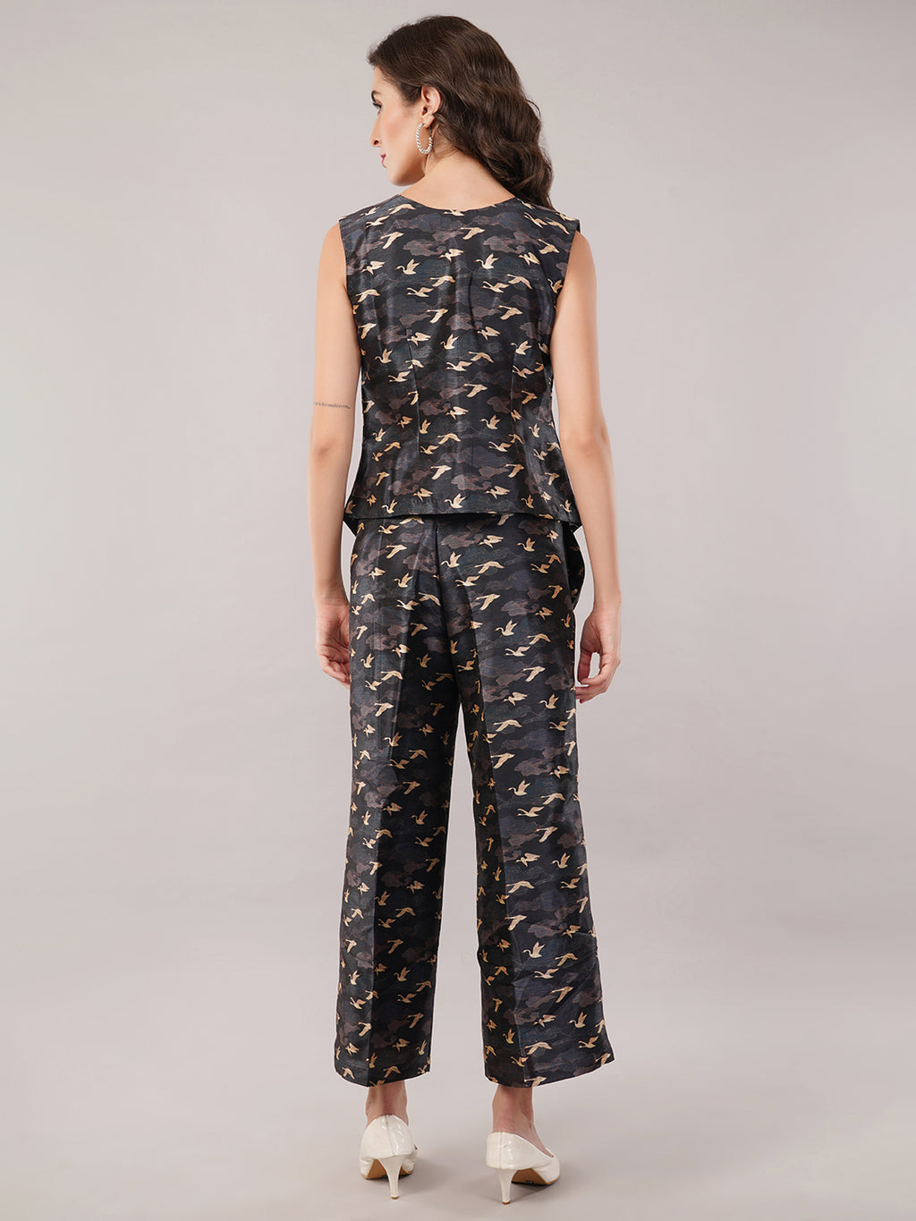 Silk waist coat with Flared pants
