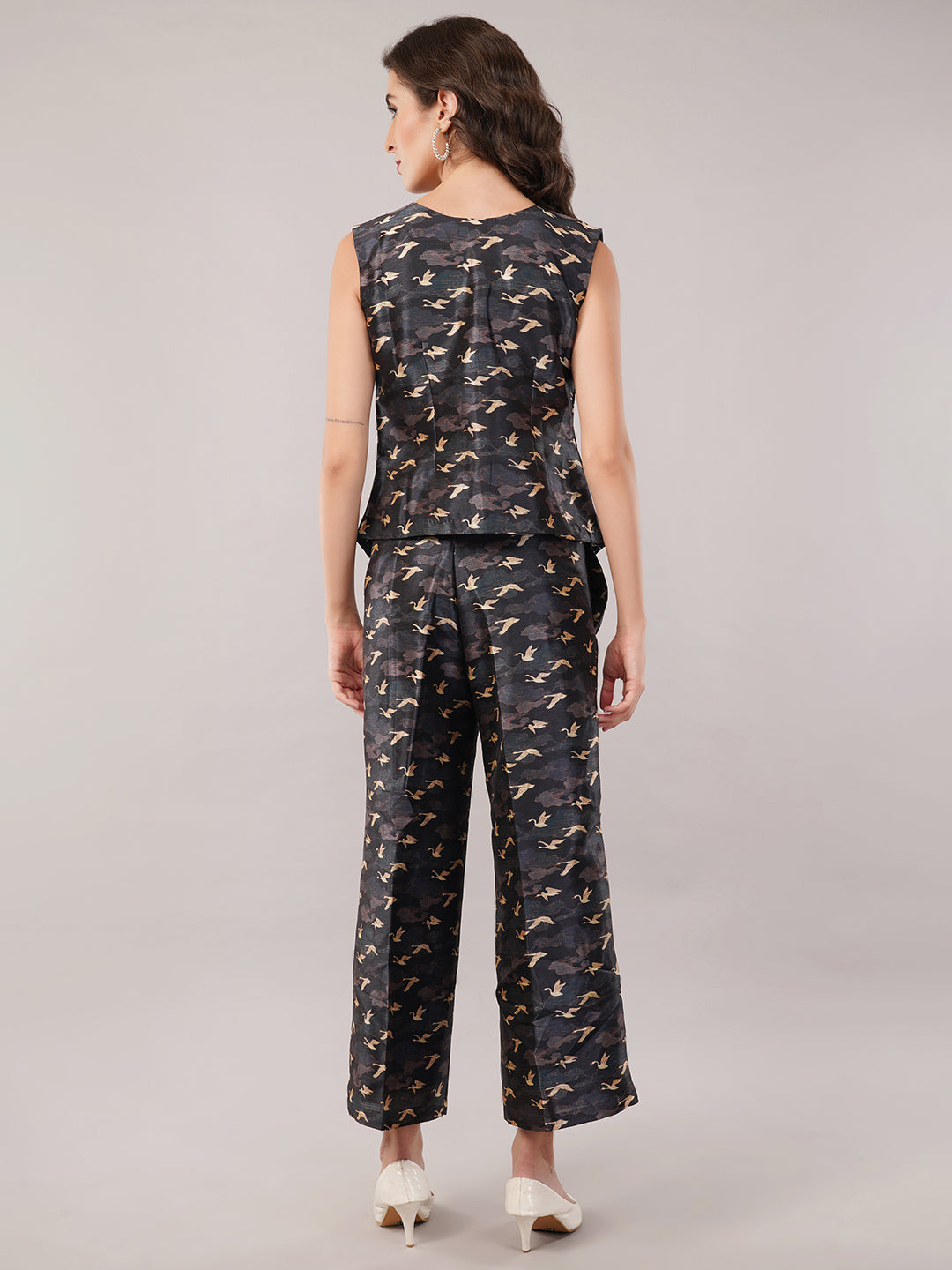 Silk waist coat with Flared pants