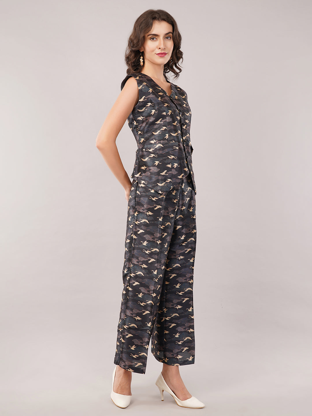 Silk waist coat with Flared pants