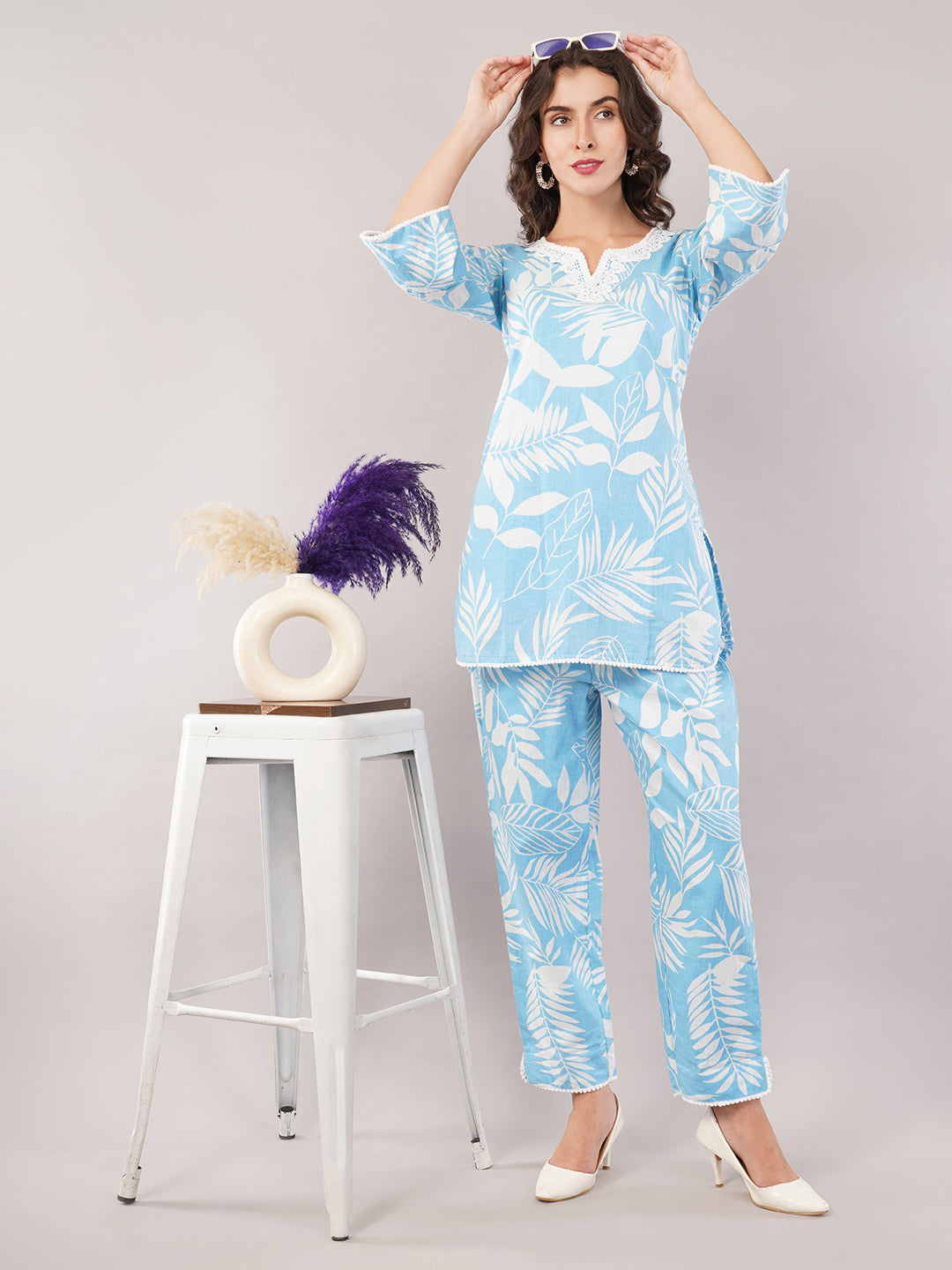 Blue cotton co ord sets