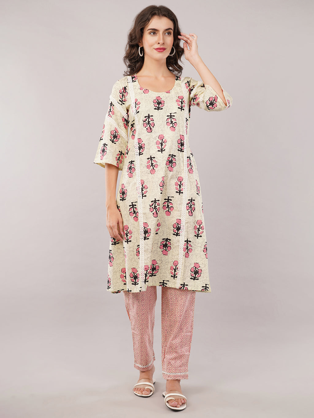 A line cotton pink set